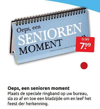 Promoties Oeps, een senioren moment - Huismerk - Boekenvoordeel - Geldig van 03/06/2023 tot 11/06/2023 bij BoekenVoordeel