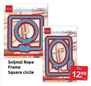 Promotions Snijmal rope frame square circle - Marianne Design - Valide de 03/06/2023 à 11/06/2023 chez BoekenVoordeel