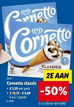Promoties Cornetto classic - Ola - Geldig van 07/06/2023 tot 13/06/2023 bij Lidl
