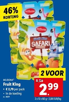Promoties Fruit king - Milbona - Geldig van 07/06/2023 tot 13/06/2023 bij Lidl
