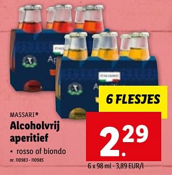 Promotions Alcoholvrij aperitief - Massari - Valide de 07/06/2023 à 13/06/2023 chez Lidl