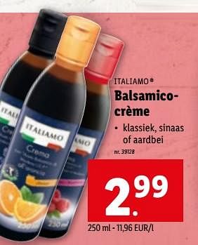 Promotions Balsamicocrème - Italiamo - Valide de 07/06/2023 à 13/06/2023 chez Lidl