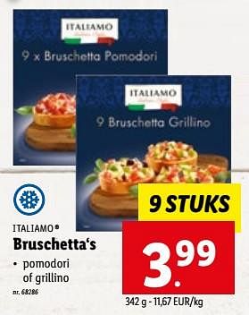 Promoties Bruschetta‘s - Italiamo - Geldig van 07/06/2023 tot 13/06/2023 bij Lidl