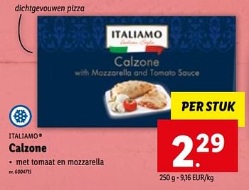 Promotions Calzone - Italiamo - Valide de 07/06/2023 à 13/06/2023 chez Lidl