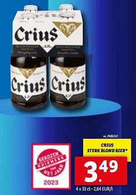 Promotions Crius sterk blond bier - Crius - Valide de 07/06/2023 à 13/06/2023 chez Lidl