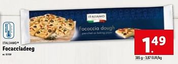 Promotions Focacciadeeg - Italiamo - Valide de 07/06/2023 à 13/06/2023 chez Lidl