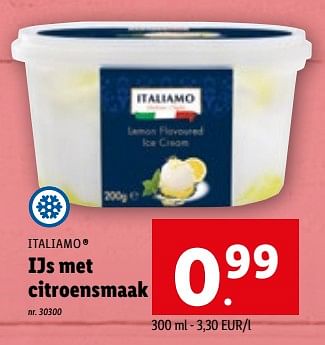 Promoties Ijs met citroensmaak - Italiamo - Geldig van 07/06/2023 tot 13/06/2023 bij Lidl