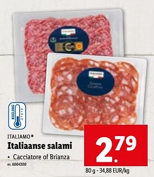 Promoties Italiaanse salami - Italiamo - Geldig van 07/06/2023 tot 13/06/2023 bij Lidl