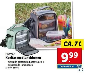 Promoties Koeltas met lunchboxen - Ernesto - Geldig van 07/06/2023 tot 13/06/2023 bij Lidl
