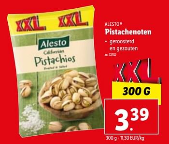Promoties Pistachenoten - Alesto - Geldig van 07/06/2023 tot 13/06/2023 bij Lidl