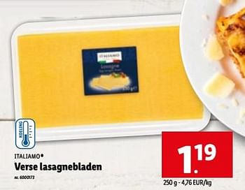 Promoties Verse lasagnebladen - Italiamo - Geldig van 07/06/2023 tot 13/06/2023 bij Lidl
