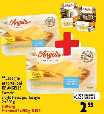 Promotions Lasagne et tortelloni de angelis - de Angelis - Valide de 31/05/2023 à 06/06/2023 chez Smatch