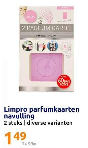 Promotions Limpro parfumkaarten navulling - Limpro - Valide de 31/05/2023 à 06/06/2023 chez Action