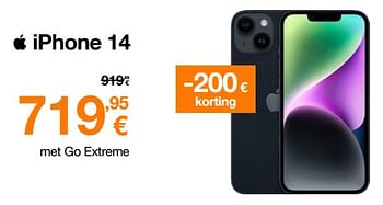 Promoties Apple iphone 14 - Apple - Geldig van 01/06/2023 tot 12/06/2023 bij Orange