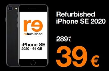 Promoties Apple refurbished iphone se 2020 - Apple - Geldig van 01/06/2023 tot 12/06/2023 bij Orange