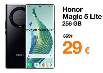 Promoties Honor magic 5 lite 256 gb - Honor - Geldig van 01/06/2023 tot 12/06/2023 bij Orange