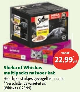 Promoties Sheba of whiskas multipacks natvoer kat - Huismerk - Maxi Zoo - Geldig van 07/06/2023 tot 14/06/2023 bij Maxi Zoo