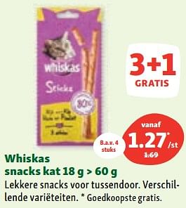 Promotions Whiskas snacks kat - Whiskas - Valide de 07/06/2023 à 14/06/2023 chez Maxi Zoo