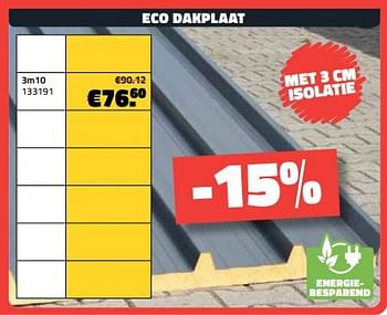 Promoties Eco dakplaat 3m10 - Huismerk - Bouwcenter Frans Vlaeminck - Geldig van 05/06/2023 tot 30/06/2023 bij Bouwcenter Frans Vlaeminck
