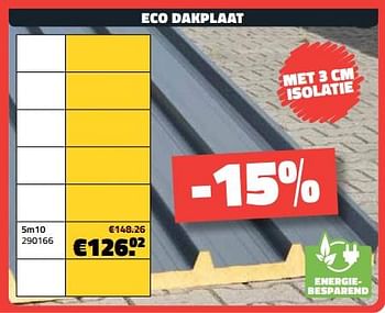 Promoties Eco dakplaat 5m10 - Huismerk - Bouwcenter Frans Vlaeminck - Geldig van 05/06/2023 tot 30/06/2023 bij Bouwcenter Frans Vlaeminck