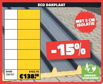 Promoties Eco dakplaat 5m60 - Huismerk - Bouwcenter Frans Vlaeminck - Geldig van 05/06/2023 tot 30/06/2023 bij Bouwcenter Frans Vlaeminck