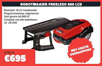 Promoties Einhell robotmaaier freelexo 800 lcd - Einhell - Geldig van 05/06/2023 tot 30/06/2023 bij Bouwcenter Frans Vlaeminck