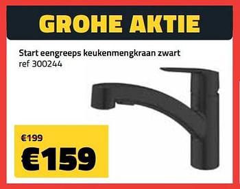 Promoties Grohe aktie start eengreeps keukenmengkraan zwart - Grohe - Geldig van 05/06/2023 tot 30/06/2023 bij Bouwcenter Frans Vlaeminck