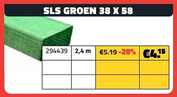 Promoties Sls groen 2,4 m - Huismerk - Bouwcenter Frans Vlaeminck - Geldig van 05/06/2023 tot 30/06/2023 bij Bouwcenter Frans Vlaeminck