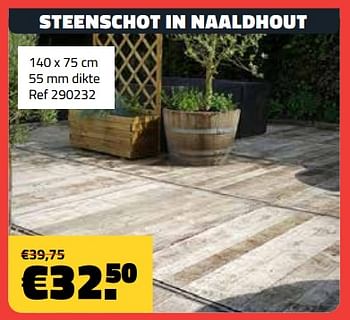 Promoties Steenschot in naaldhout - Huismerk - Bouwcenter Frans Vlaeminck - Geldig van 05/06/2023 tot 30/06/2023 bij Bouwcenter Frans Vlaeminck
