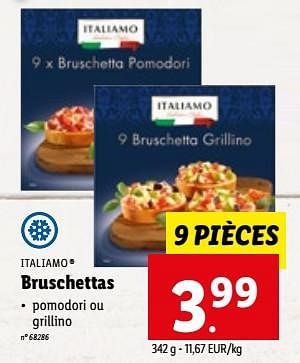Promotions Bruschettas - Italiamo - Valide de 07/06/2023 à 13/06/2023 chez Lidl