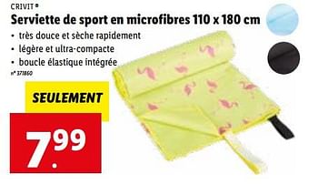 Promoties Serviette de sport en microfibres - Crivit - Geldig van 07/06/2023 tot 13/06/2023 bij Lidl