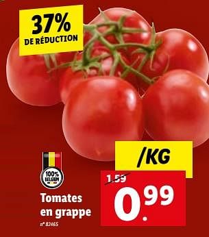 Promotions Tomates en grappe - Produit maison - Lidl - Valide de 07/06/2023 à 13/06/2023 chez Lidl