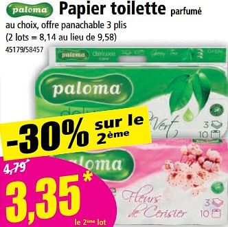 Promotions Papier toilette parfumé - Paloma - Valide de 07/06/2023 à 14/06/2023 chez Norma