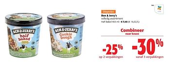 Promoties Ben + jerry`s half baked - Ben&Jerry's - Geldig van 31/05/2023 tot 13/06/2023 bij Colruyt