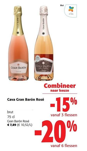 Promoties Cava gran barón rosé - Schuimwijnen - Geldig van 31/05/2023 tot 13/06/2023 bij Colruyt