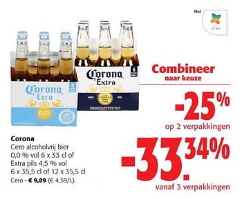 Promotions Corona cero alcoholvrij bier - Corona - Valide de 31/05/2023 à 13/06/2023 chez Colruyt