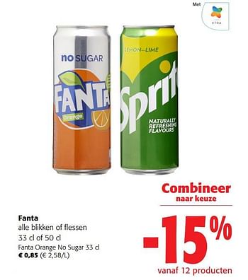 Promoties Fanta orange no sugar - Fanta - Geldig van 31/05/2023 tot 13/06/2023 bij Colruyt