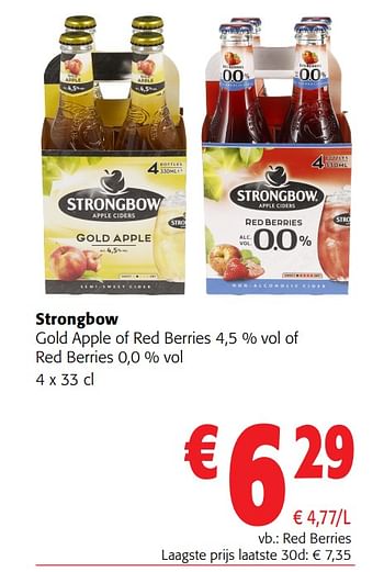 Promoties Strongbow red berries - Strongbow - Geldig van 31/05/2023 tot 13/06/2023 bij Colruyt