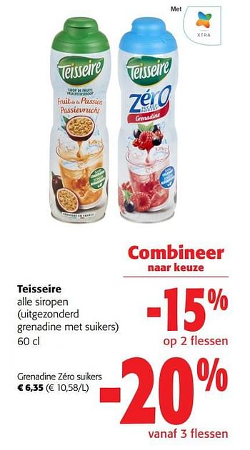 Promoties Teisseire siropen grenadine zéro suikers - Teisseire - Geldig van 31/05/2023 tot 13/06/2023 bij Colruyt