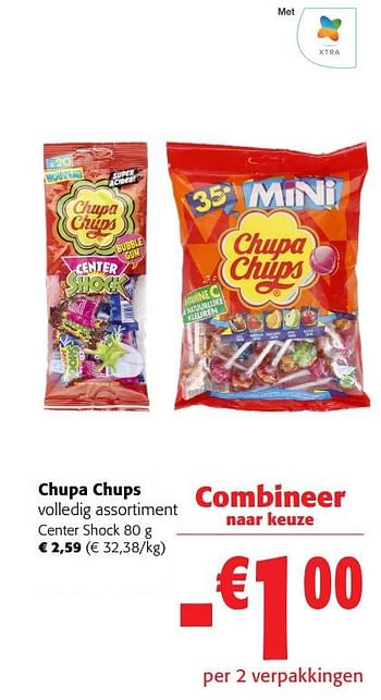 Promoties Chupa chups center shock - Chupa Chups - Geldig van 31/05/2023 tot 13/06/2023 bij Colruyt