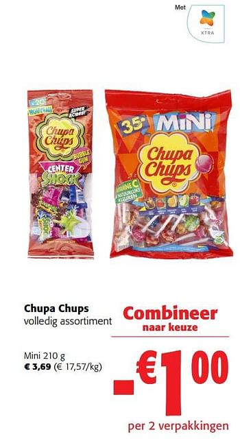Promotions Chupa chups mini - Chupa Chups - Valide de 31/05/2023 à 13/06/2023 chez Colruyt