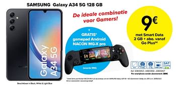 Promoties Samsung galaxy a34 5g 128 gb - Samsung - Geldig van 30/05/2023 tot 30/06/2023 bij Carrefour