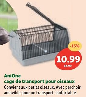 Promotions Anione cage de transport pour oiseaux - Anione - Valide de 07/06/2023 à 14/06/2023 chez Maxi Zoo