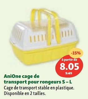 Promotions Anione cage de transport pour rongeurs s - l - Anione - Valide de 07/06/2023 à 14/06/2023 chez Maxi Zoo