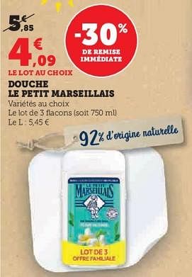 Promotions Douche le petit marseillais - Le Petit Marseillais - Valide de 31/05/2023 à 11/06/2023 chez Super U