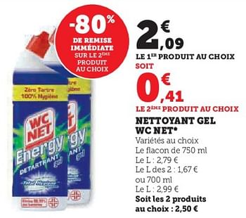 Promotions Nettoyant gel wc net - WC Net - Valide de 31/05/2023 à 11/06/2023 chez Super U