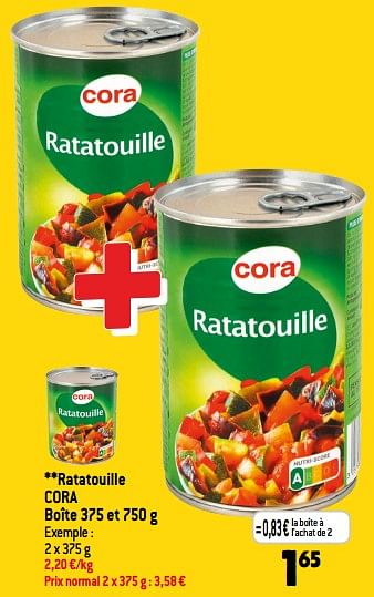 Promotions Ratatouille cora - Produit maison - Match - Valide de 31/05/2023 à 06/06/2023 chez Match
