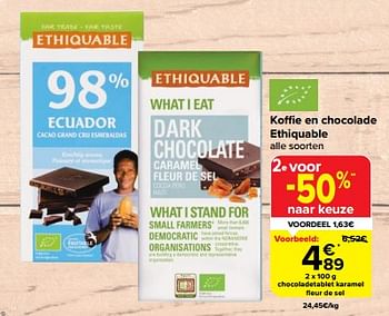 Promotions Chocoladetablet karamel fleur de sel - Ethiquable - Valide de 31/05/2023 à 12/06/2023 chez Carrefour