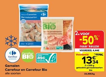 Promoties Gekookte garnaalstaarten bio - Huismerk - Carrefour  - Geldig van 31/05/2023 tot 12/06/2023 bij Carrefour