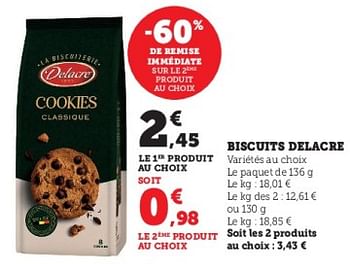 Promotions Biscuits delacre - Delacre - Valide de 31/05/2023 à 11/06/2023 chez Super U